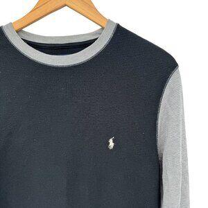 Polo Ralph Lauren Mens Waffle Knit Thermal‎ Shirt M Two Tone Casual Pony Preppy